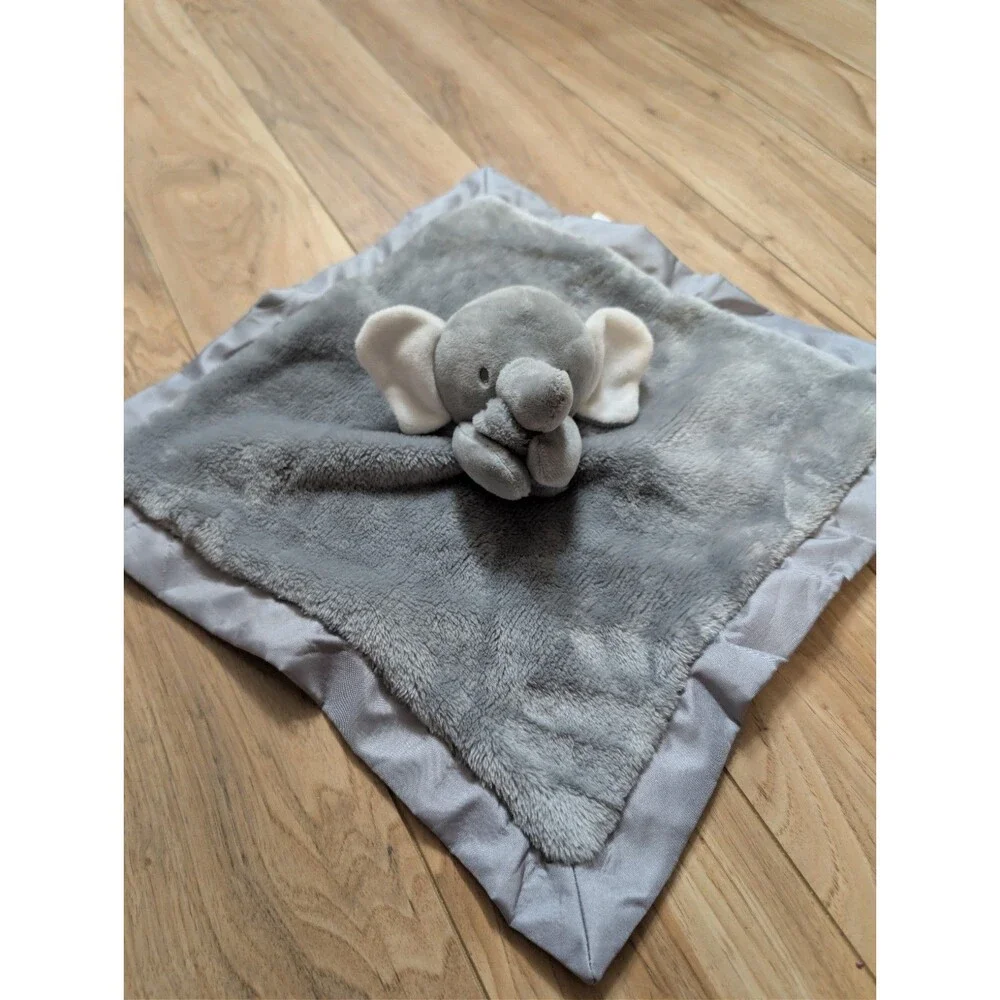 Carter's Just One You Gray Elephant Lovey Satin Trim Security Blanket EUC 2024